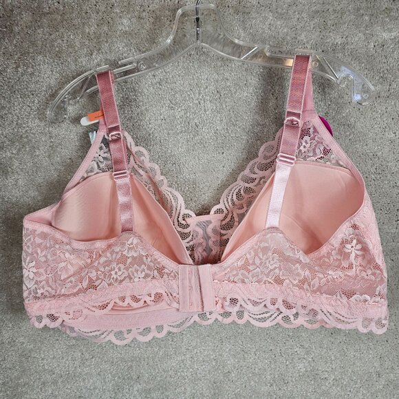 Bali Bra Size 3X Pink Lace Overlay Convertible Back NEW - Picture 4 of 5